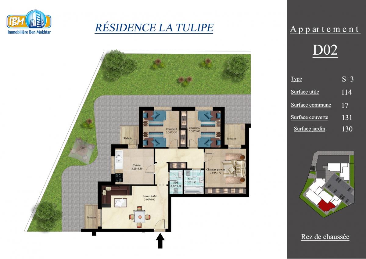 Résidence LA TULIPE-Borj Cedria