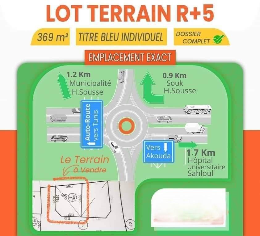 À Vendre : Terrain Commercial entre Sahloul et Akouda, Sousse